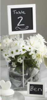 CHALKBOARD WEDDING / PARTY TABLE NUMBER HOLDERS SHABBY CHIC