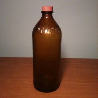 Vintage Brown Glass Clorox Bottle With Original Lid   10 Tall