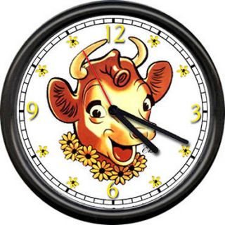 bordens elsie the cow milk butter dairy sign wall clock