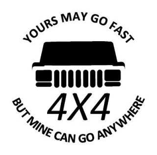 Go Anywhere Vinyl Decal 4wd 4x4 Funny Sticker fits Jeep cherokee winch 
