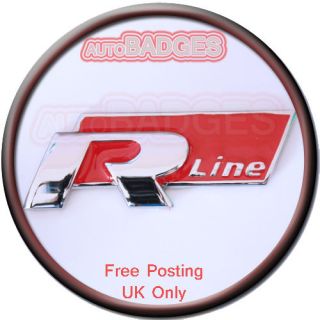 VW R Line Badge for GOLF PASSAT SCIROCCO TOURAN TOUAREG in Red