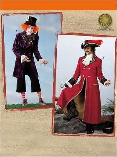 MENS MAD HATTER SHIPS CAPTAIN HOOK PIRATES COSTUME SEWING PATTERN L 