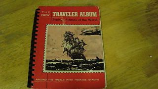 Vintage 1959 Travelor Album Postage Stamps of The World W 5 Stamps 