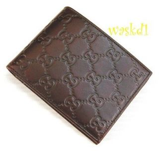   chocolate Leather GUCCISSIMA embossed Bifold wallet NIB Authentic