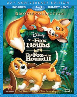 BLU RAY FOX AND THE HOUND 1 & 2 30TH ANNIVERSARY DISNEYS +DVD COMBO I 