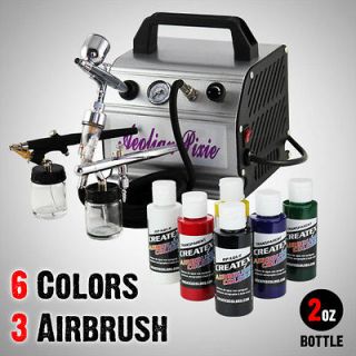   Kit 6 Createx Primary Color Dual Action Spray Air Compressor Hose
