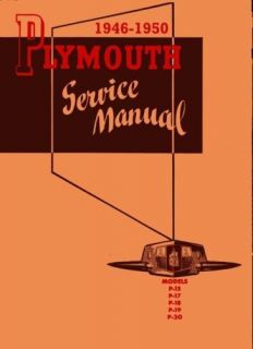 1946 1947 1948 1949 1950 Plymouth Shop Service Repair Manual Engine 