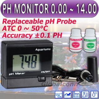 Digital pH Meter Water Tester pH Monitor for Aquarium Replaceable BNC 