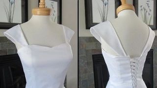 Add Cap Sleeves to your wedding dress detachable IVORY Satin modest X 