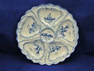 rare weimar germany delft blue white oyster plate 7 time