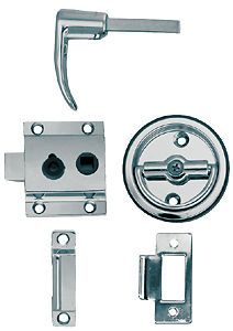 Perko 1280DP0CHR Door Flush Cup Rim Latch Set w/ Sliding Lock Button 