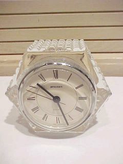 staiger quartz clock octagon french lead crystal case time left