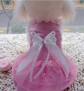 New Pet Cat Dog Puppy Party Bow Wedding Princess Clothes Dress Skirt 