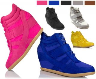   Velcro Lace up Sneaker Wedge High Top Ankle Wild Diva Lounge Bubble 02