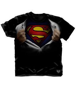 Superman Ripping Open T Shirt Black Licensed Adult Dc Comic