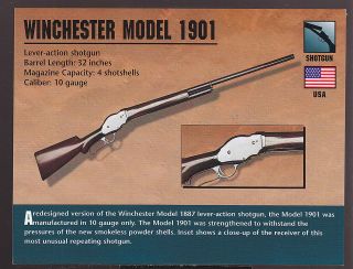 WINCHESTER MODEL 1901 SHOTGUN 10 Gauge Atlas Classic Firearms Gun CARD