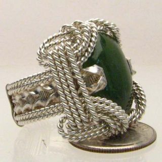 wire wrapped sterling silver green moss agate ring time left