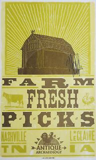 Mike Wolfe Autographed Hatch Show Poster Farm Fresh Picks Antique 