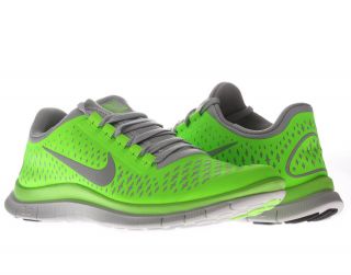 Nike Free 3.0 V4 Mens Wolf Grey/Silver El​ectic Green Running Shoes 