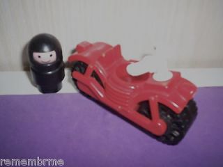 Vintage Fisher Price Little People Necklace   Motorcycle Man