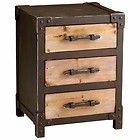 rustic iron and wood 3 drawer storage end table buy