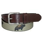 Woolrich Mens 1 3/8 Novelty Pattern Belt with Leather Tabs