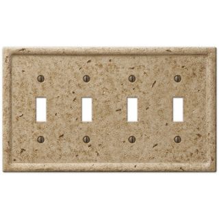 Tumbled TRAVERTINE Textured Stone Noce Resin Switch plate & outlet 