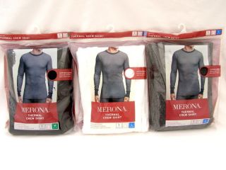 Men’s New Undershirt Thermal Crew Shirt Long Sleeve Merona S M L 