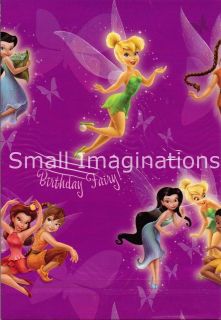   Tinkerbell Birthday Gift Wrap 2 Sheets Wrapping Paper + Card Tags