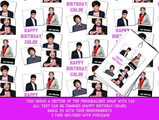 Personalised One Direction wrapping paper and FREE gift tags