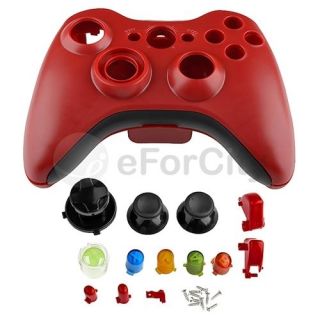 Wireless Controller Case Shell+Buttons For Xbox 360 Cover Red