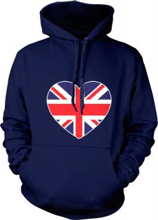 British Flag Heart Love Britain United Kingdom Olympics Mens Hoodie 