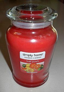 Yankee Candle Simply Home Fruit Punch 19 oz Glass Jar Burns 100 135 