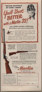 1951 Vintage Ad Marlin .22 Rifles Model 39 A,Repeaters and Automatics