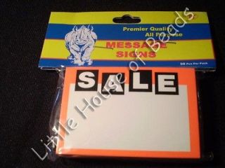 STORES 50 PACK  SALE  DISPLAY PRICE SIGN TAGS 2 3/4 in long x 1 7 