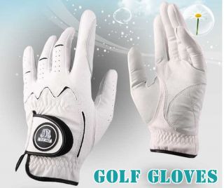 NEW Golf Gloves J&J Golf Natural sheepskin Color White Mens Womens 