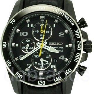 New Seiko Mens Sportura Chronograph With Alarm WR100M Watch SNAE67 