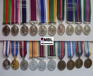 Selection of British Miniature Medals WW2 LSGC ACSM UN JUBILEE IRAQ 