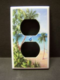 Palm Tree Tropical Beach 10 Outlet Cover Plate