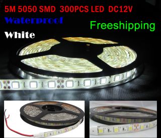 5M 5050 SMD 300 LED Warm White Waterproof Flex Light Strip 60LED M DC 