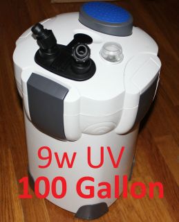 100 Gallon External Aquarium Filter UV 9W with Builtin Pump Kit 