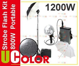 1200W Dual Power Portable Studio Flash Strobe Light Kit 2 x 600W