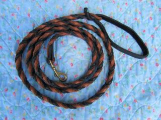 Handcrafted Braided Leather Dog Leash 6 ft Long