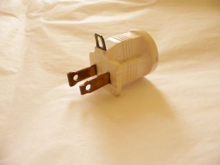 White 3 Prong To 2 Prong Plug AC Polarized Power Outlet Wall Tap 