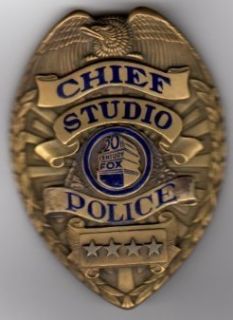20th CENTURY FOX Movie STUDIO Vintage POLICE CHIEF OFFICER Brass Badge 