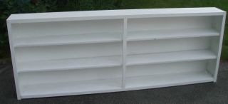 White 8 ft Long x 3 Tall Wooden Bookcase w 3 Shelves 10 D Local Pick 