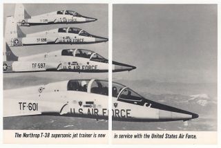 1961 USAF Northrop T 38 Supersonic Jet Photo 2 Page Ad