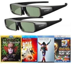 Sony TDGBR100 3D Glasses 3DACCYBUNDL11 YG 4 Bluray Films RRP 249 00 