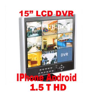 All in one 15 LCD 8 Channel DVR (1.5T HDD) for CCTV Security Camera 