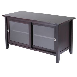 42 inch Media Flat Screen LCD TV Stand Contemporary Espresso Wood 2 